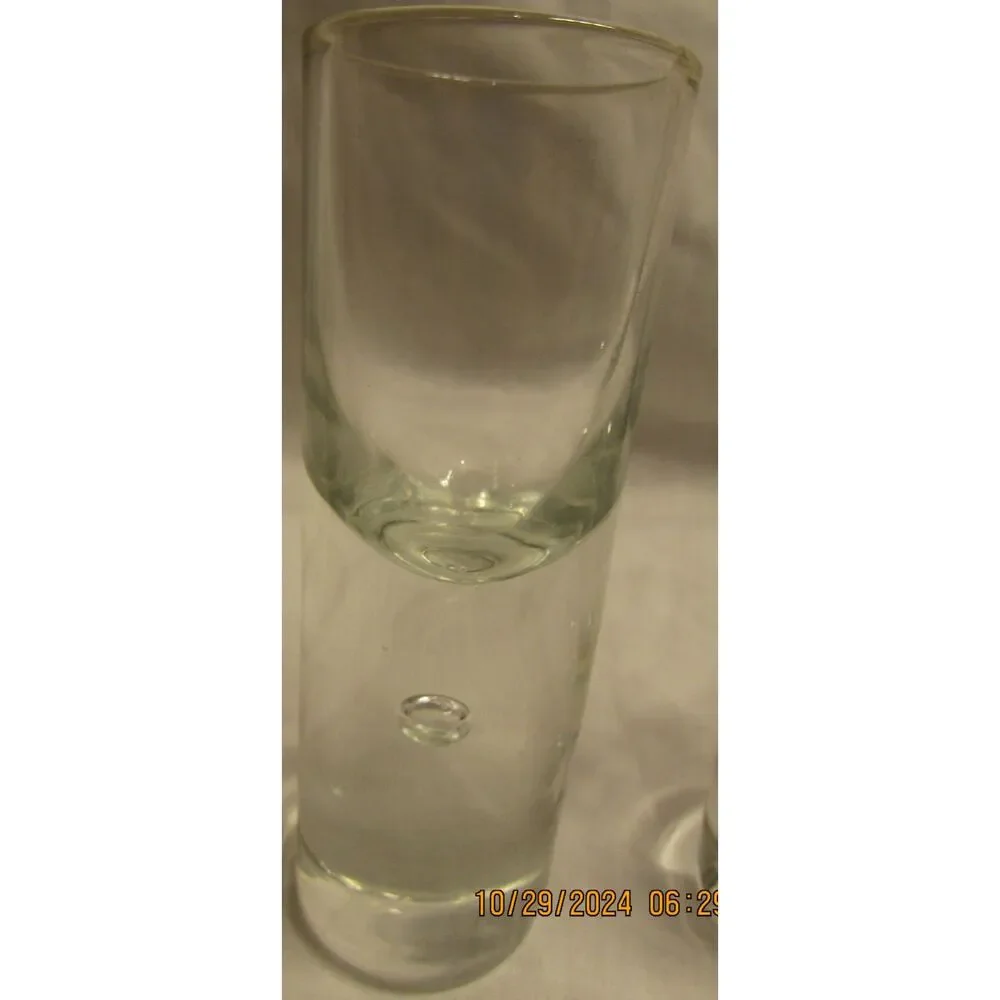 Kosta-Boda Pippi set of 3 shot glasses barware Clear Bubble Aquavit Liqueur